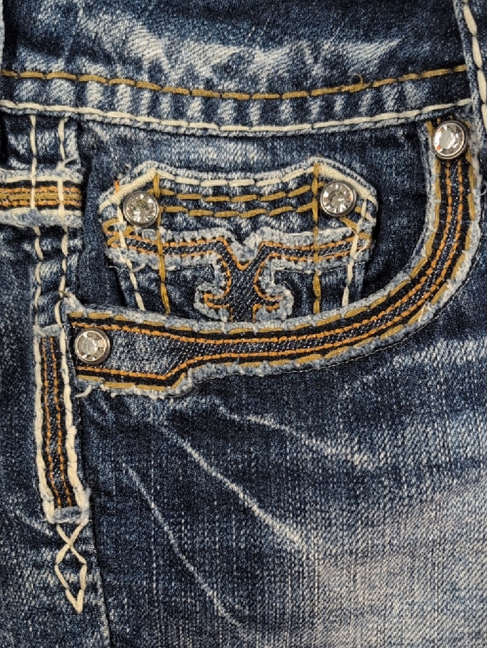 Rock Revival Jayna Shorts Size 29 Distressed Rhinestone Low Rise
Description - Picture 4 of 13